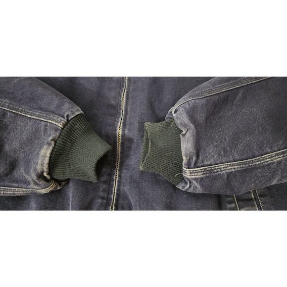 Vintage Carhartt Mens XL Blue Santa Fe Work Jacket Red Quilt Lined J14 Y2K USA - Picture 11 of 15